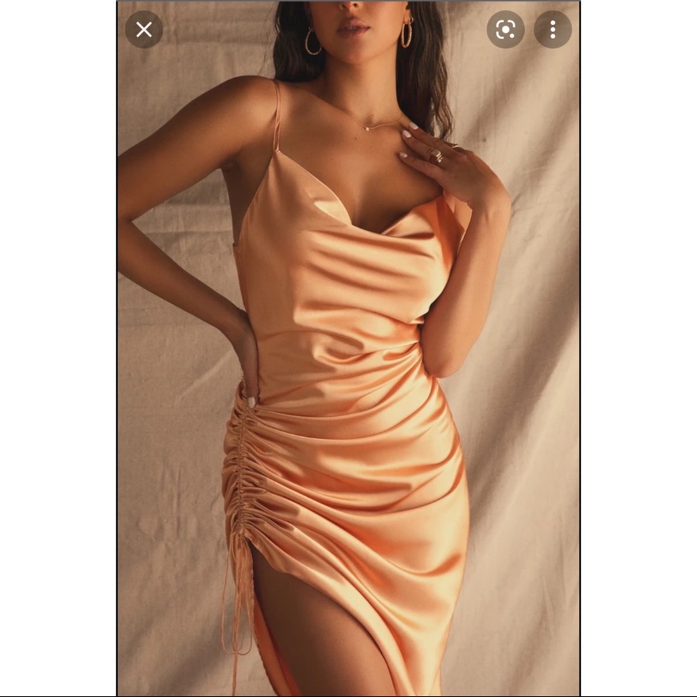 Miss Lola Love Goddess Slip dress Peach